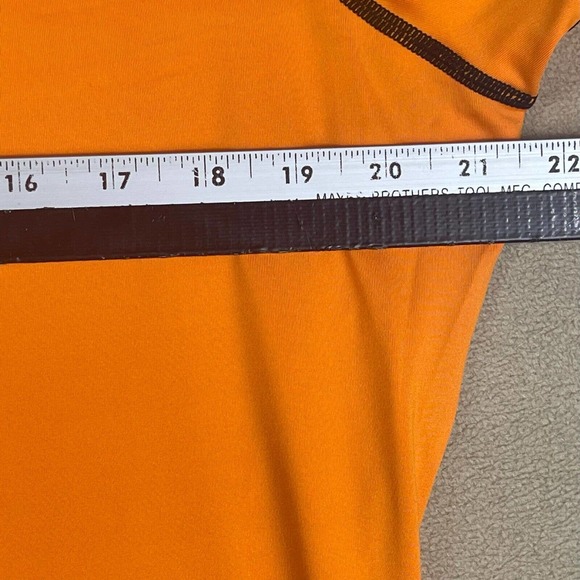 TSLA Mens M‎ Athletic T shirt Stretch UPF50+ Orange Mock Neck NWT - Picture 5 of 13